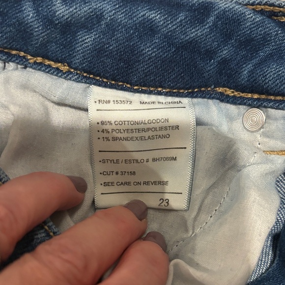 Boheme Dark Blue Skinny Jeans premium denim size 23 raw hem - Picture 4 of 9